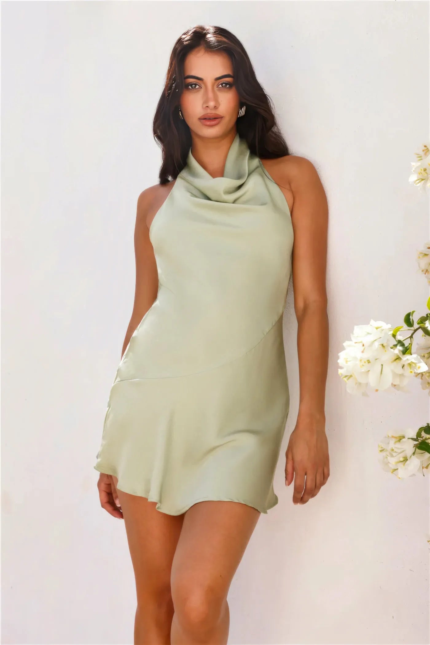 Dream Halter Neck Satin Mini Dress - Bulks