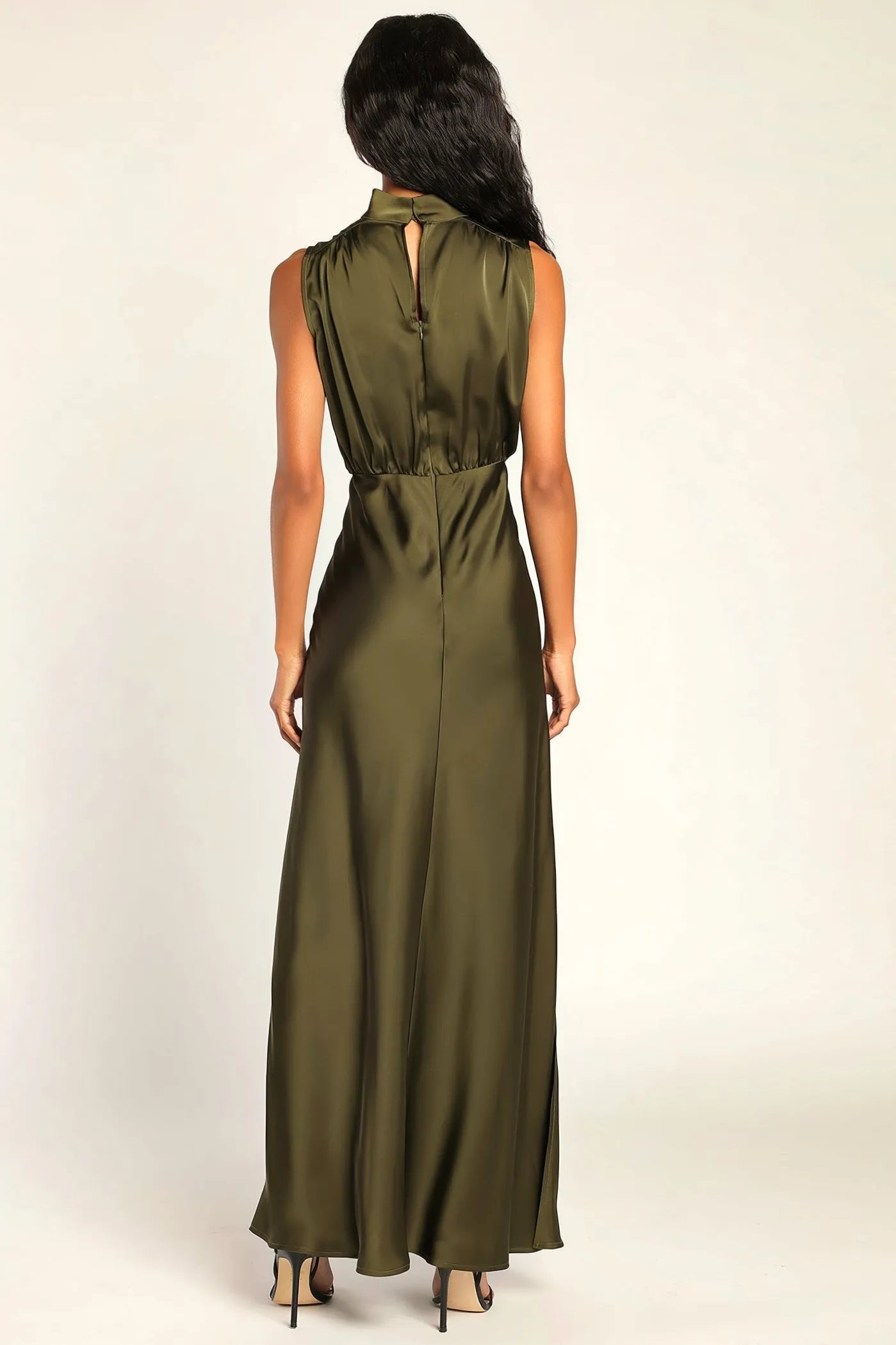 Enchantment High-Neck Satin Maxi Dress - Bulks