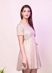 DAZZLE SEQUIN SIDE CUT OUT DRESS - Bulks