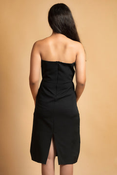Elegance Meets Style Black Crepe Dress - Womenue