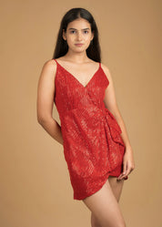 EFFORTLESS GLAMOUR PREMIUM SEQUIN DRAPED SLIP DRESS - Bulks