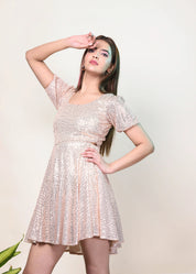 DAZZLE SEQUIN SIDE CUT OUT DRESS - Bulks