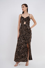 Luxe Velvet Sequin Slip Long Dress