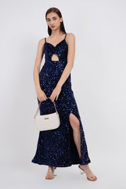 Luxe Velvet Sequin Slip Long Dress