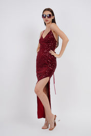 Velvet Elegance Asymmetric Dress