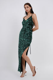 Velvet Elegance Asymmetric Dress